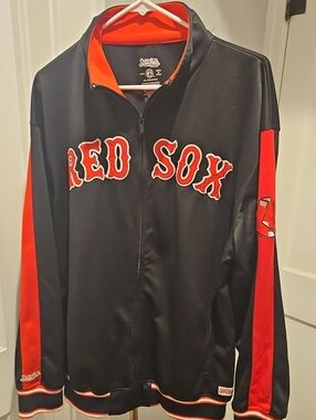 Stitches Black and Red Boston Red Sox Track Jacket